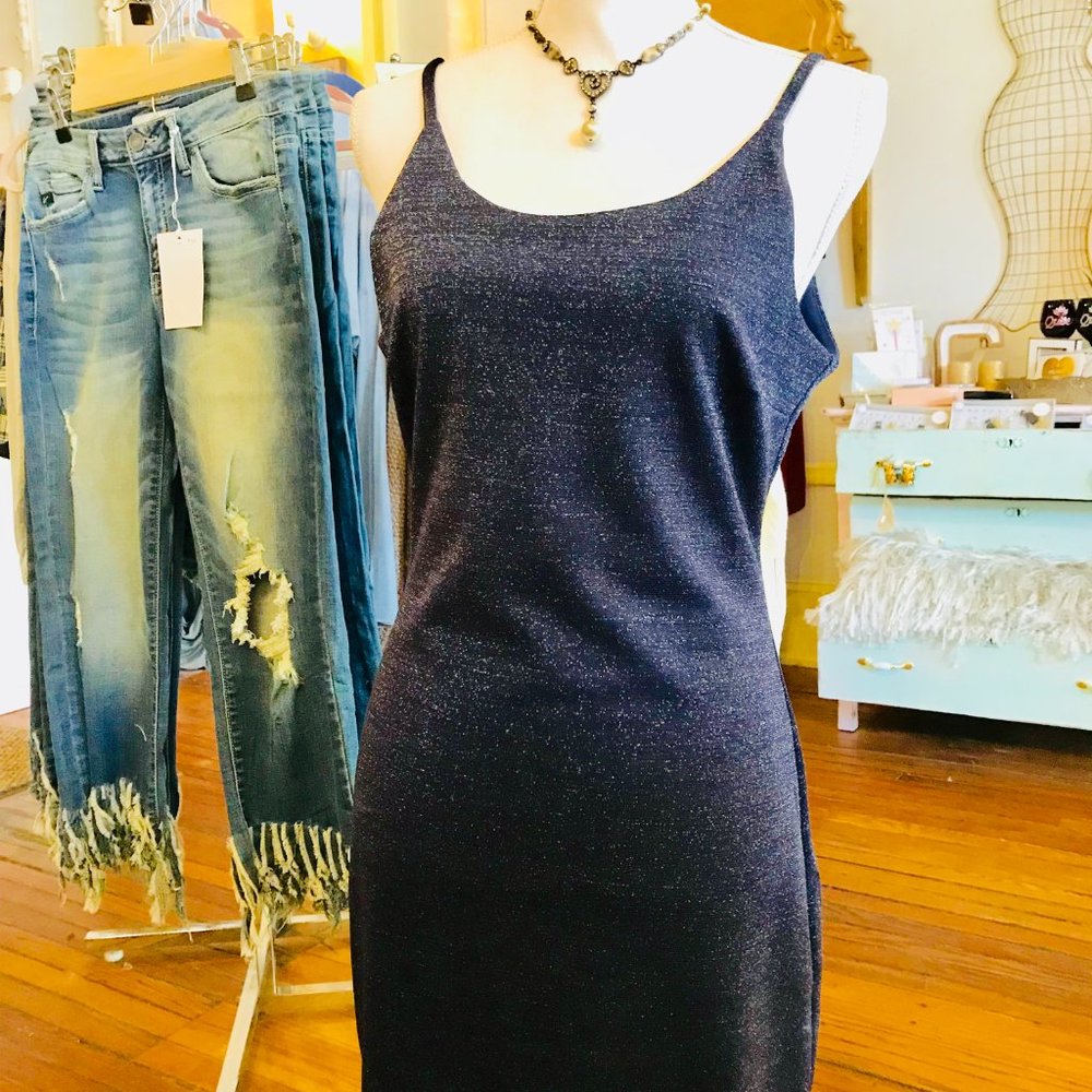 She & Sky Short Sleeveless Dress Glitter Cocktail NWT